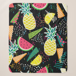 Handgezogenes nahtloses Muster mit Wassermelone Sherpadecke