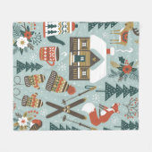 Handgezogenes, nahtloses Vintages Muster mit niedl Fleecedecke (Vorderseite (Horizontal))