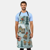 Handgezogenes, nahtloses Vintages Muster mit niedl Schürze (Getragen)