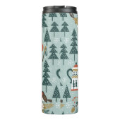 Handgezogenes, nahtloses Vintages Muster mit niedl Thermosbecher (Rückseite)