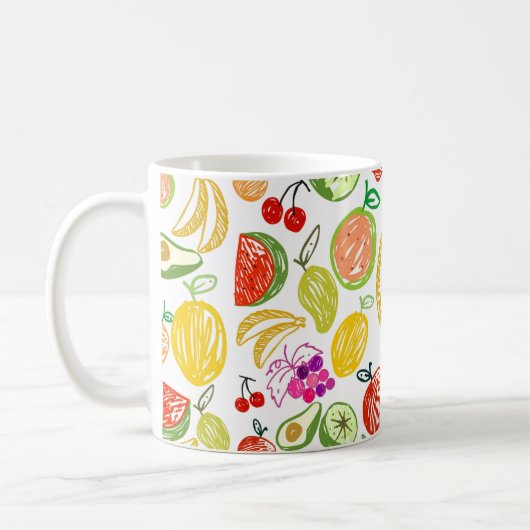 Handgezogenes Obst Kaffeetasse (Links)