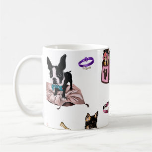 Handgezogenes Ölgemälde niedlicher Cartoon nahtlos Kaffeetasse