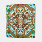 Handgezogenes Owl Mandala Keramikornament (Links)