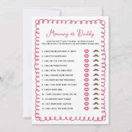 Handgezogenes Pink Baby Shower Baby Mommy oder Dad Einladung