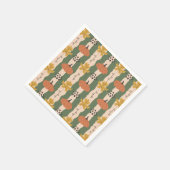 Handgezogenes Pumpkin & Leaf Musterpapier Napkins Serviette (Ecke)
