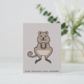 Handgezogenes QUOKKA - Marsupial - gefährdetes Tie Postkarte (Stehend Vorderseite)
