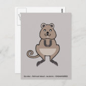 Handgezogenes QUOKKA - Marsupial - gefährdetes Tie Postkarte (Vorne/Hinten)