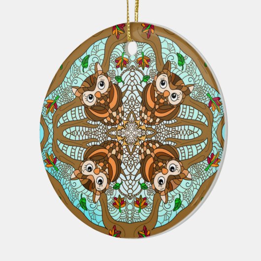 Handgezogenes Schüssel Mandala Keramik Ornament (Links)