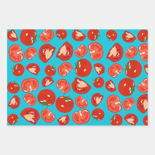 Handgezogenes Tomatenwackelpapier Geschenkpapier Set (Vorderseite 3)
