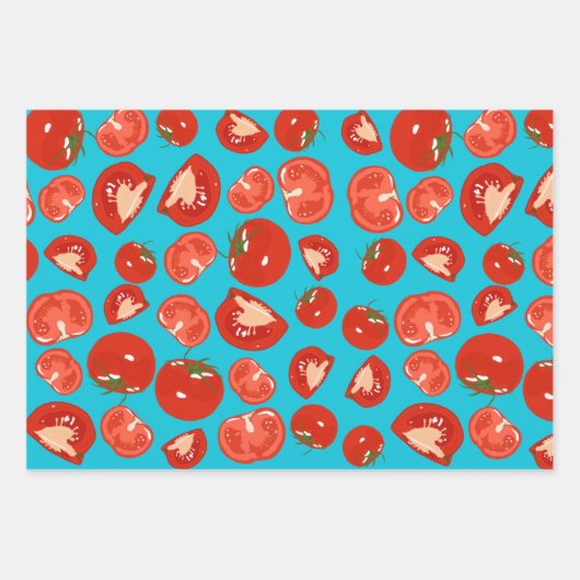 Handgezogenes Tomatenwackelpapier Geschenkpapier Set (Vorderseite 2)