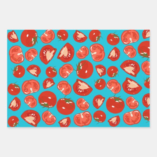 Handgezogenes Tomatenwackelpapier Geschenkpapier Set (Vorderseite)