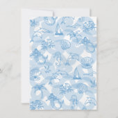 Handgezogenes tropisches Küstenziel Einladung (Rückseite)