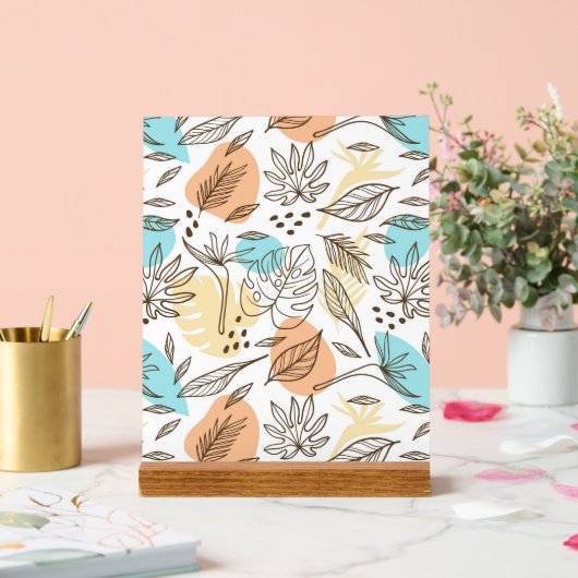 Handgezogenes tropisches Muster Acrylschild (Hochzeit)