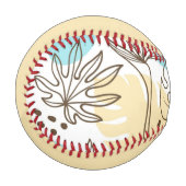 Handgezogenes tropisches Muster Baseball (Vorderseite Links)