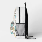 Handgezogenes tropisches Muster Bedruckter Rucksack (Rechts)