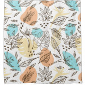 Handgezogenes tropisches Muster Duschvorhang (Vorderseite)