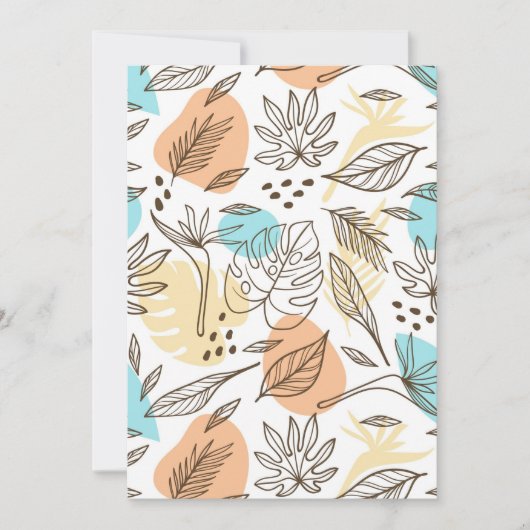 Handgezogenes tropisches Muster Einladung (Vorderseite)