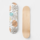 Handgezogenes tropisches Muster Skateboard (Vorderseite)