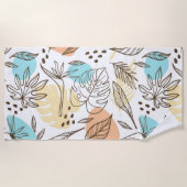 Handgezogenes tropisches Muster Strandtuch (Vorderseite)