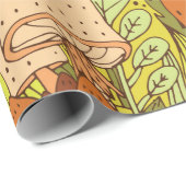 Handgezogenes Waldmuster mit verschiedenen Arten Geschenkpapier (Rolleneckpunkt)