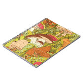 Handgezogenes Waldmuster mit verschiedenen Arten Notizblock (Linke Seite)