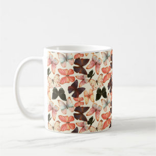 Handgezogenes Wasserfarbmuster nahtlos mit Farbe Kaffeetasse