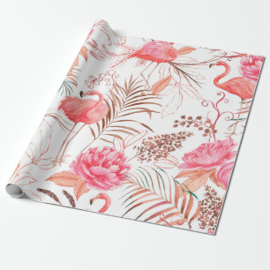 Handgezogenes Wasserfarbmuster nahtlos mit rosa f Geschenkpapier