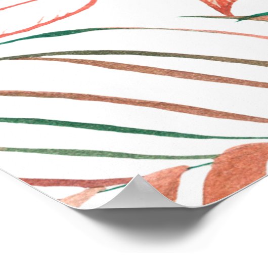 Handgezogenes Wasserfarbmuster nahtlos mit rosa f Poster (Ecke)