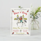 Handgezogenes Whimsical Down & Derby-Party Einladung (Stehend Vorderseite)
