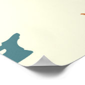 Handgezogenes Winternahtloses Muster mit Hirsch un Poster (Ecke)