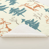 Handgezogenes Winternahtloses Muster mit Hirsch un Sherpadecke (3/4)