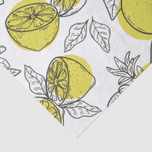 Handgezogenes Zitronenbaum Dekoupage Tissue Paper Seidenpapier (Ausschnitt)
