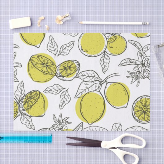 Handgezogenes Zitronenbaum Dekoupage Tissue Paper Seidenpapier (Handwerk)