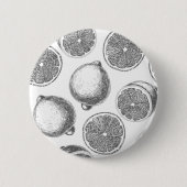 Handgezogenes Zitronenmuster Button (Vorderseite)