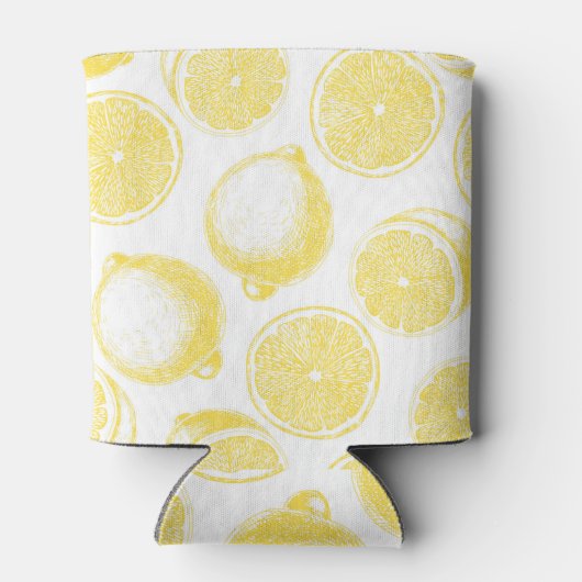 Handgezogenes Zitronenmuster Dosenkühler (Rückseite)