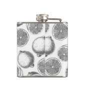 Handgezogenes Zitronenmuster Flachmann (Rückseite)