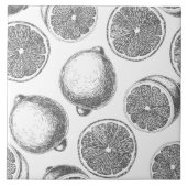 Handgezogenes Zitronenmuster Fliese (Vorderseite)