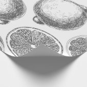 Handgezogenes Zitronenmuster Geschenkpapier (Ecke)