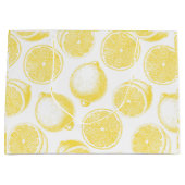 Handgezogenes Zitronenmuster Große Geschenktüte (Vorderseite)