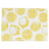 Handgezogenes Zitronenmuster Große Geschenktüte (Rückseite)