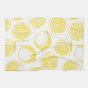 Handgezogenes Zitronenmuster Handtuch