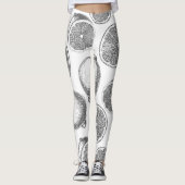 Handgezogenes Zitronenmuster Leggings (Vorderseite)