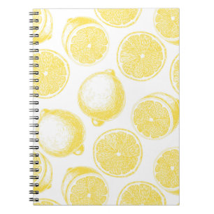 Handgezogenes Zitronenmuster Notizblock