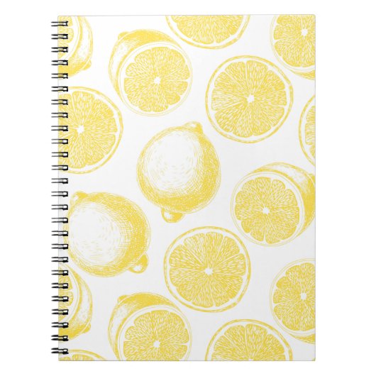 Handgezogenes Zitronenmuster Notizblock (Vorderseite)