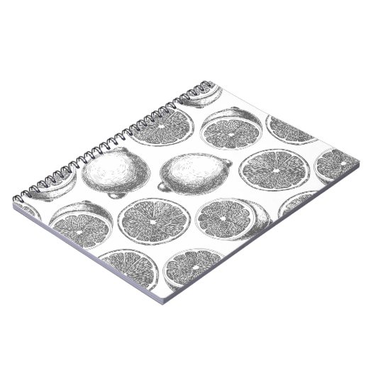 Handgezogenes Zitronenmuster Notizblock (Linke Seite)