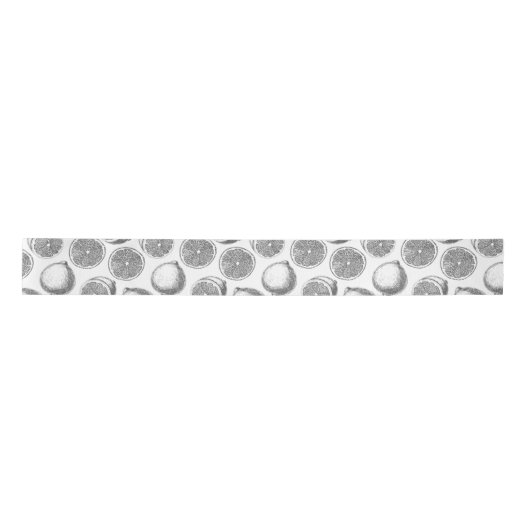 Handgezogenes Zitronenmuster Satinband (Vorderseite)