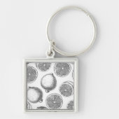 Handgezogenes Zitronenmuster Schlüsselanhänger (Vorne)