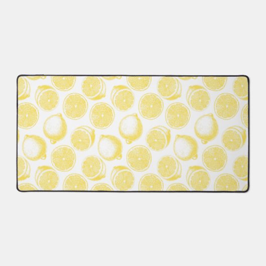 Handgezogenes Zitronenmuster Schreibtischunterlage (Vorderseite)