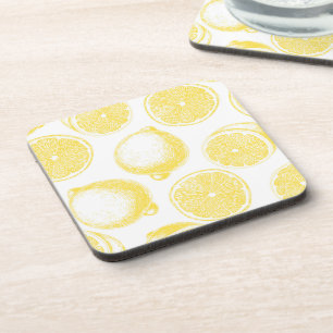 Handgezogenes Zitronenmuster Untersetzer