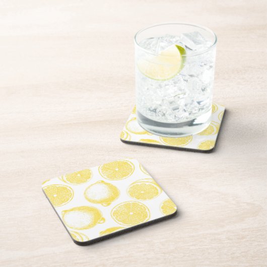 Handgezogenes Zitronenmuster Untersetzer (Rechte Seite)